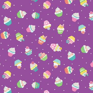 Daydream by Makower Fabrics Cupcakes on Lilac