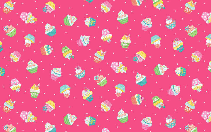Makower Daydream Cupcakes Pink