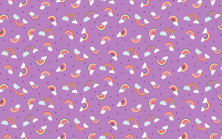 Makower Daydream Rainbows Lilac