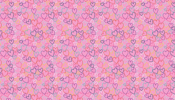 Daydream by Makower Fabrics Hearts on Pink