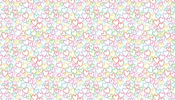 Daydream by Makower Fabrics Pastel Hearts on White
