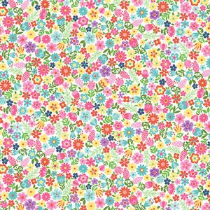 Makower Fabrics Daydream Floral on White