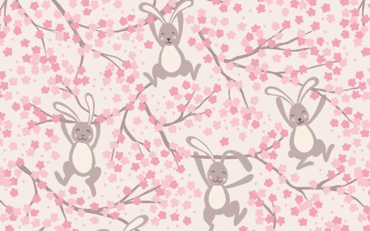 Lewis & Irene Bunny Hop Swinging Bunnies Cream