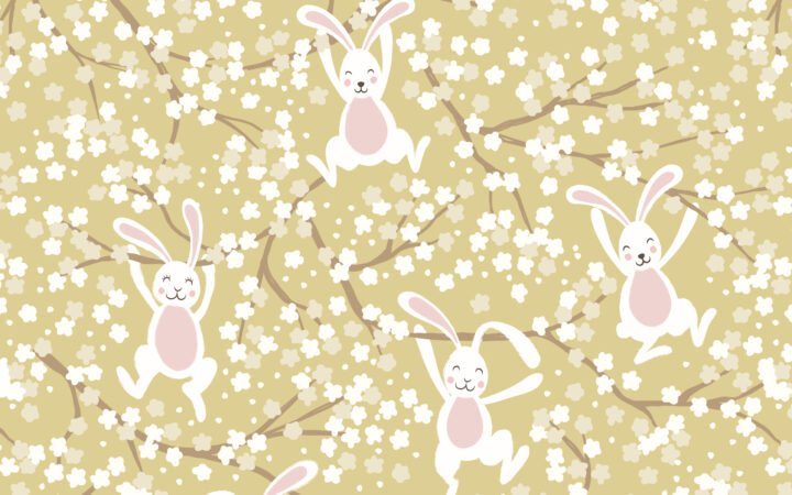Lewis & Irene Bunny Hop Yellow Swinging Bunnies