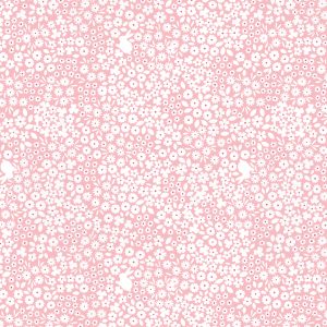 Lewis & Irene Bunny Hop Mini Bunnies on Pink Floral A527.1
