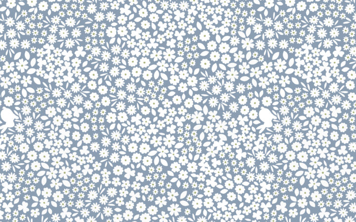 Lewis & Irene Bunny Hop Denim Blue Floral