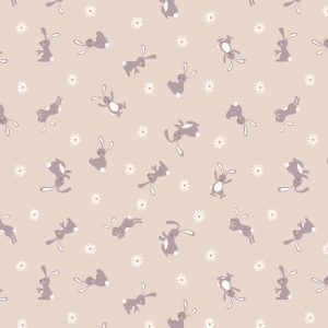 Lewis & Irene Bunny Hop Bunnies on Dark Cream A529.1