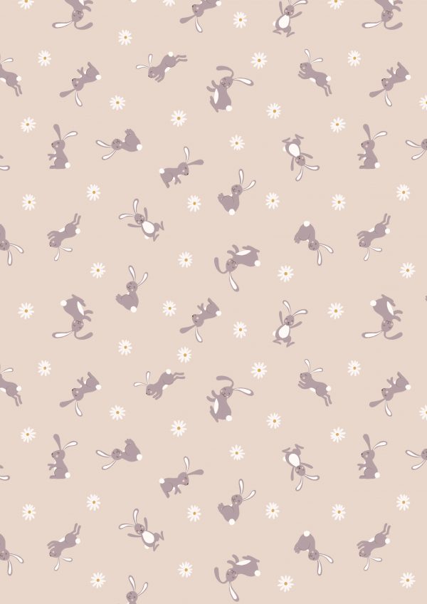 Lewis & Irene Bunny Hop Bunnies on Dark Cream A529.1