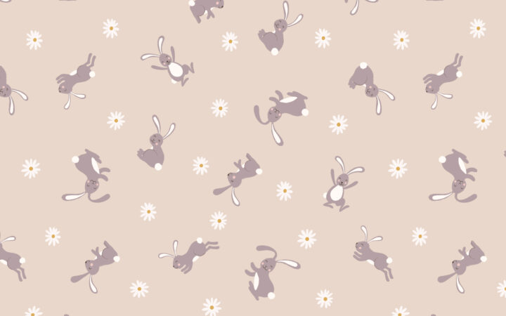 Lewis & Irene Bunny Hop Bunny on Dark Cream