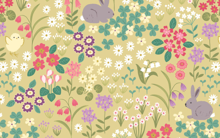 Lewis & Irene Bunny Hop Spring Yellow Floral