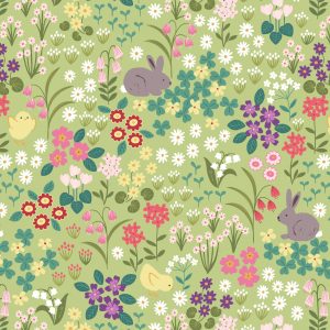 Lewis & Irene Bunny Hop Spring Green Floral A530.2
