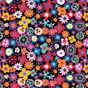 Dashwood Fiesta overall print of bright colourful mini flowers