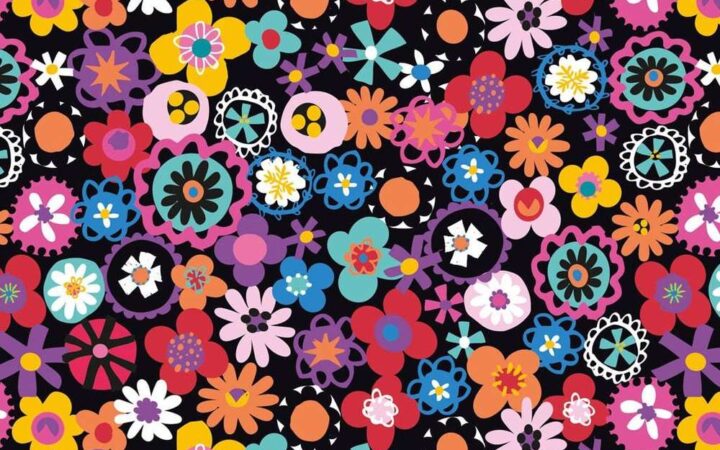 Dashwood Studio Fiesta Bright Flowers on Black