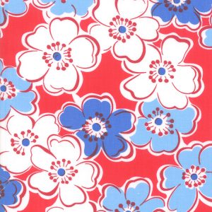 Moda Back Porch Friendship Flowers in Country Red