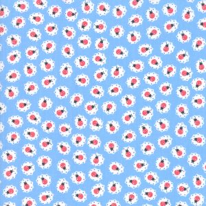 Moda Fabrics Back Porch Ladybirds on Sky Blue