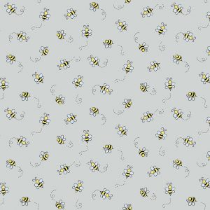 Makower Fabrics Bumble Bees on Light Grey