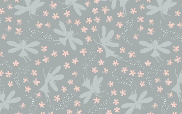 Lewis & Irene Fairy Clocks Grey Floral Fairies