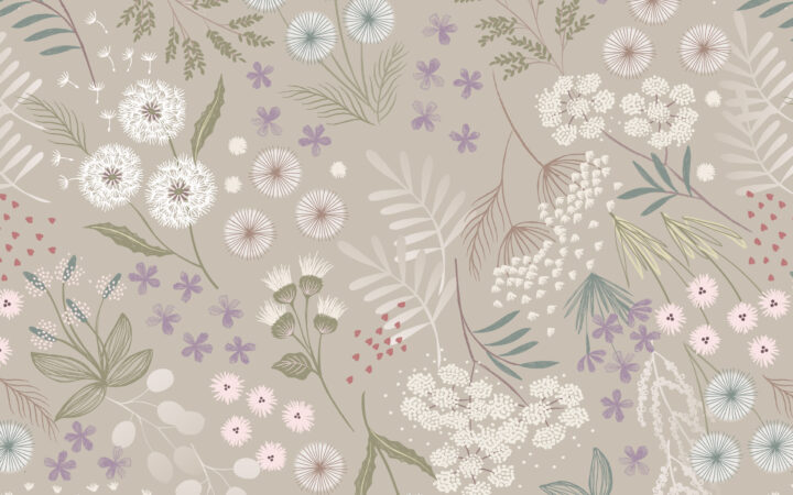 Lewis & Irene Fairy Clocks Cream Linen Fairy Plants