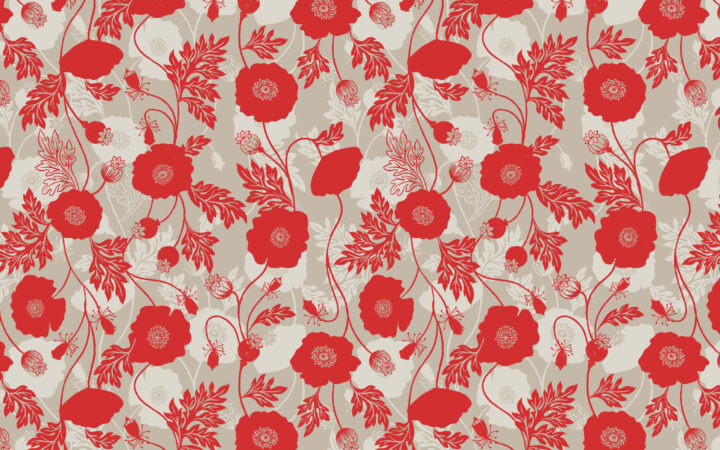 Lewis & Irene Poppies Poppy Shadow on Natural
