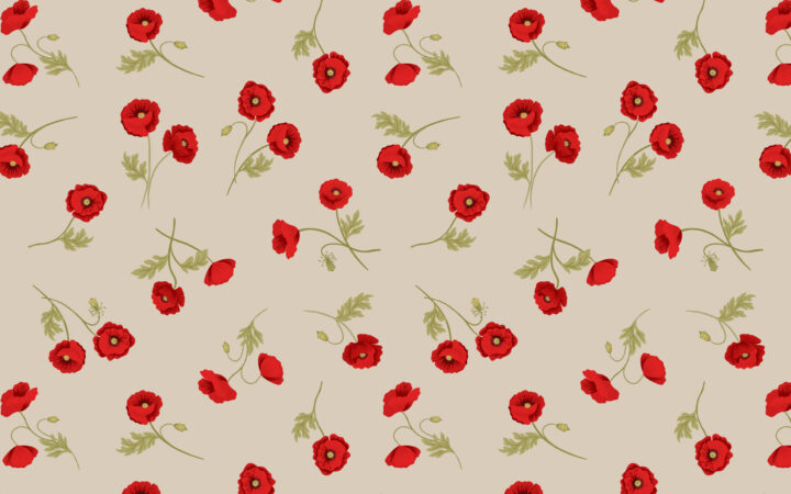 Lewis & Irene Poppies Little Poppies on Natural