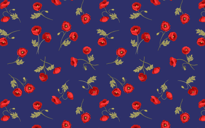 Lewis & Irene Poppies Little Poppies on Blue