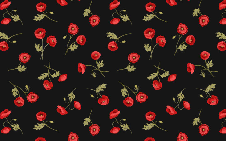Lewis & Irene Poppies Little Poppies on Black