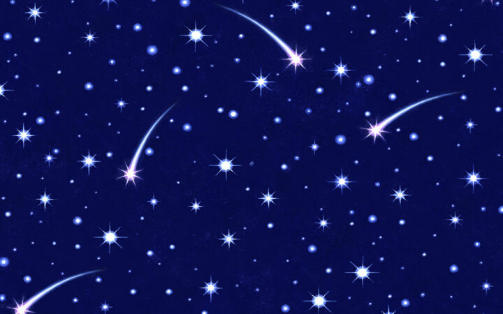 Lewis & Irene Keep Believing Shooting Stars on Dark Blue