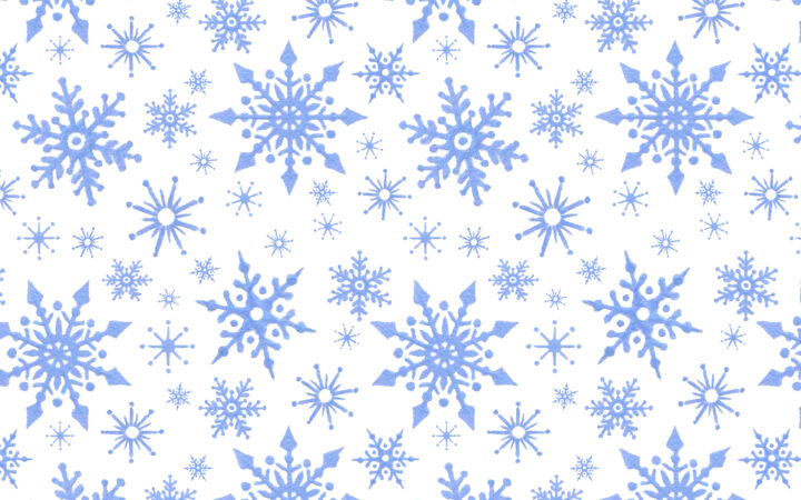 Lewis & Irene Keep Believing Icy Blue Snowflakes on White