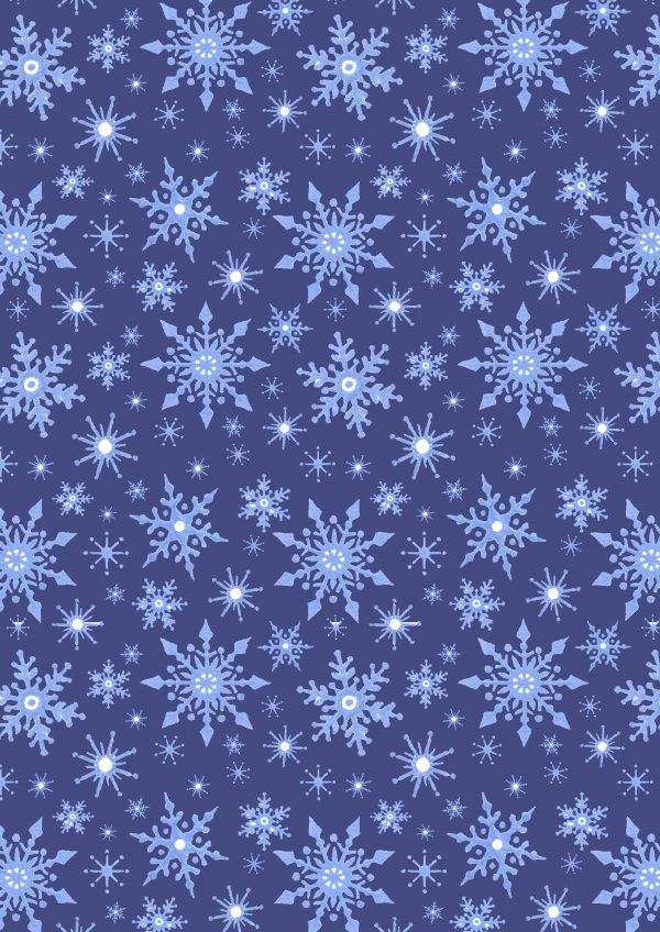 Lewis & Irene Keep Believing CE14.2 Icy Blue Snowflakes on Dark Blue