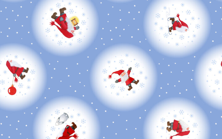 Lewis & Irene Keep Believing Tomte Snowballs on Icy Blue