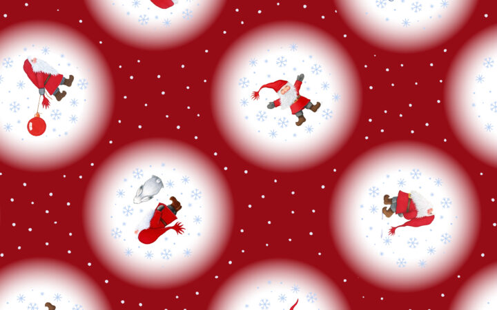 Lewis & Irene Keep Believing Tomte Snowballs on Red