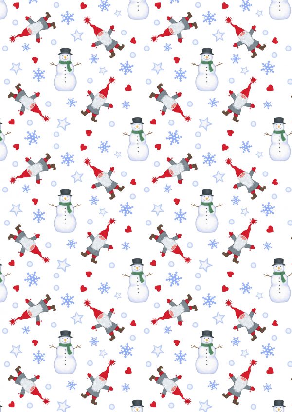 Lewis & Irene Keep Believing CE16.1 Snowmen & Tomte on White