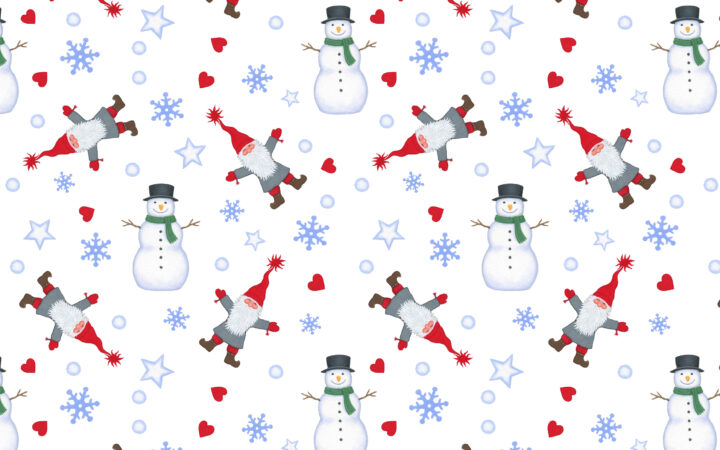 Lewis & Irene Keep Believing Tomte & Snowman on White