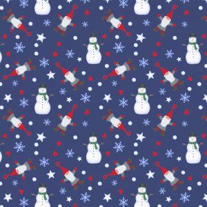 Lewis & Irene Keep Believing CE16.2 Tomte & Snowmen on Dark Blue