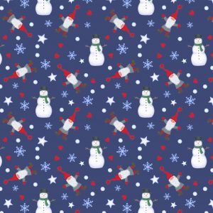 Lewis & Irene Keep Believing CE16.2 Tomte & Snowmen on Dark Blue