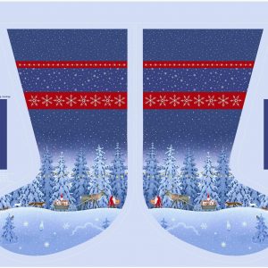 Lewis & Irene Fabrics Tomten's Christmas Large Stocking Panel
