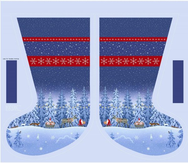 Lewis & Irene Fabrics Tomten's Christmas Large Stocking Panel