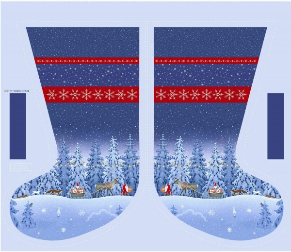Lewis & Irene Fabrics Tomten's Christmas Large Stocking Panel