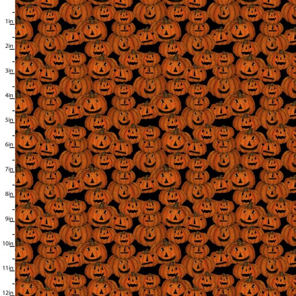 3 Wishes Fabric Scary Halloween Pumpkins