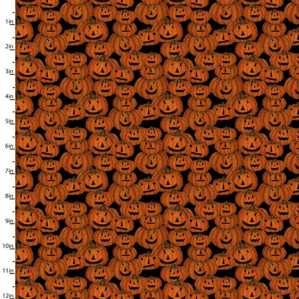 3 Wishes Fabric Scary Halloween Pumpkins