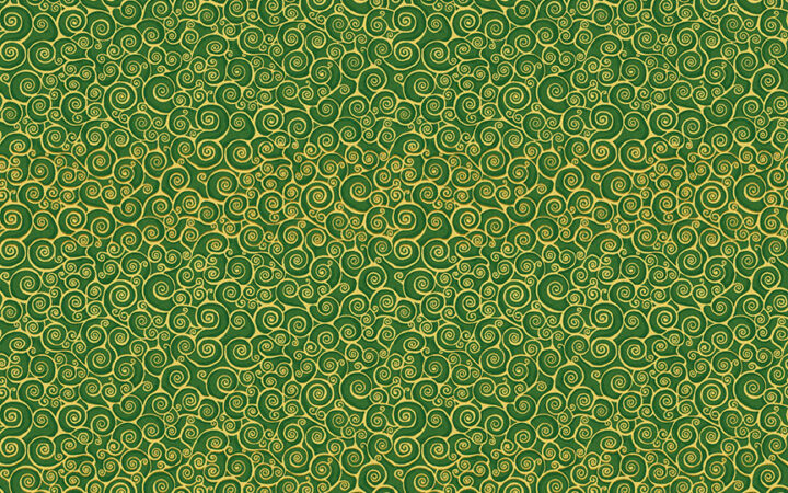 Makower Christmas Classics Rhapsody Green Scroll