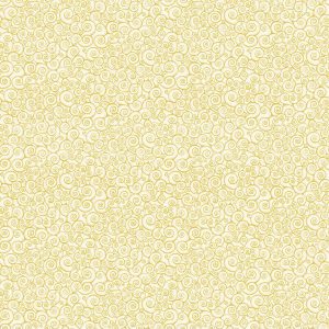 Makower Fabrics Christmas Classics Gold Metallic Scroll on Cream