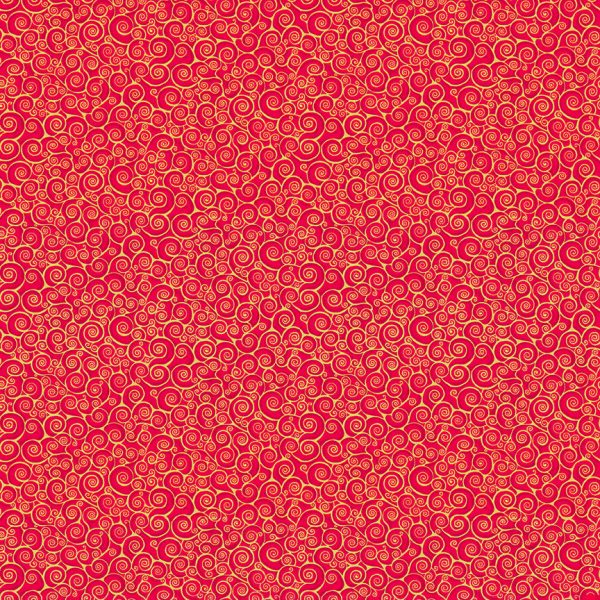Makower Fabrics Christmas Classics Gold Metallic Scroll on Red