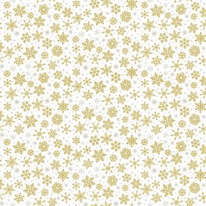 Makower Christmas Classics Gold Metallic Snowflakes