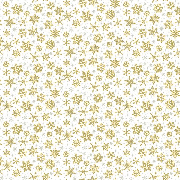 Makower Christmas Classics Gold Metallic Snowflakes