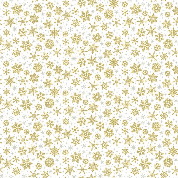 Makower Christmas Classics Gold Metallic Snowflakes