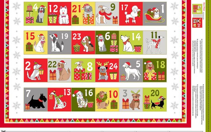 Makower Yappy Christmas Advent Calendar Panel