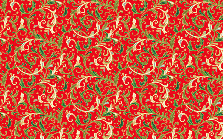 Makower Christmas Classics Red Decorative Scroll