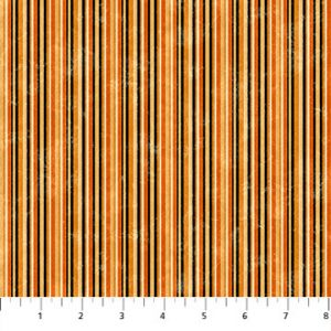 Northcott Black Cat Capers Orange & Black Multi Stripe 24123-99