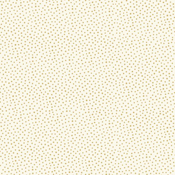 Makower Fabrics Gold Metallic Snowballs on Cream 1932/Q02